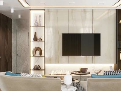 国仕山现代风格三居室装修案例