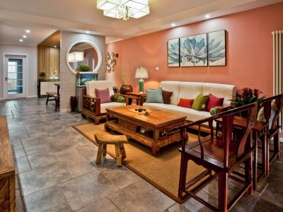 黄州书院新中式风格145平米四室两厅装修案例