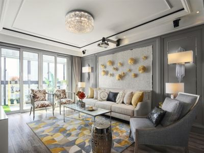 融信·澜天美式风格128平米三居室设计图案例