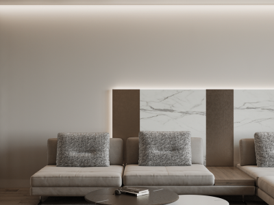 浦西玫瑰园130平米现代极简风三居室装修案例