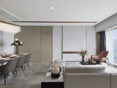 恒大御景半岛现代风格113平米装修案例