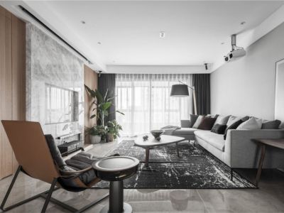 融侨悦公馆143平米三居室现代风格设计效果图案例