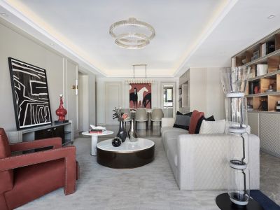 滨湖海伦堡108平米法式轻奢婚房装修案例