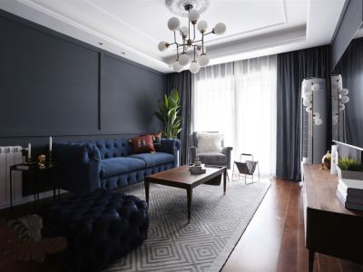 国鑫·凤垭山美式风格97平米三居室装修设计案例