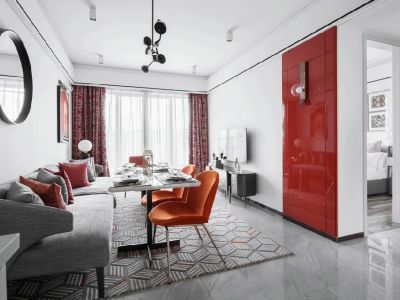 石马郡94平米现代风格装修案例