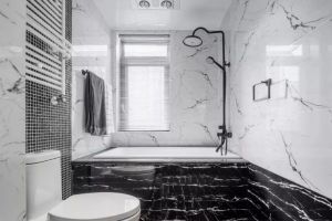 [绵阳朗钥装饰]卫生间瓷砖不通铺，也能超好看！