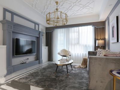 春风·湖畔居欧式风格三居室123平米设计图案例