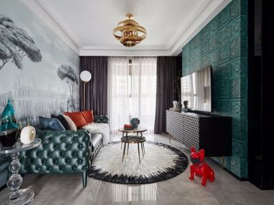 中庚·香江世界轻奢风格三居室99平米装修设计图案例