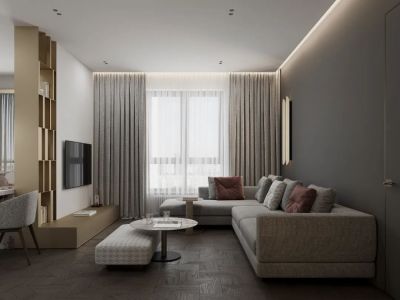 康平小区105平现代轻奢风三居室装修案例