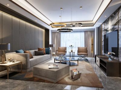 未名湖畔后现代风格141平装修案例