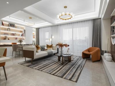 绿梦首府100平轻奢风格三居室装修案例