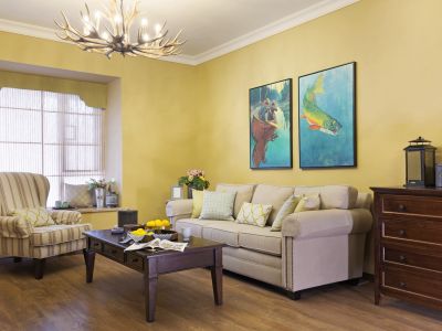 香港城美式风格142平米三室两厅装修案例