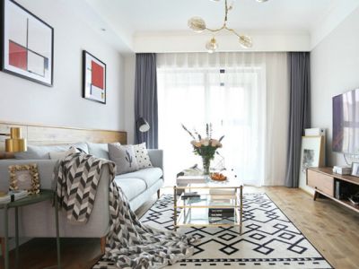 富力桃园93平三居室北欧风格装修案例