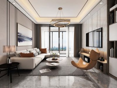 新房新城吾悦首府125平三居室现代轻奢装修案例