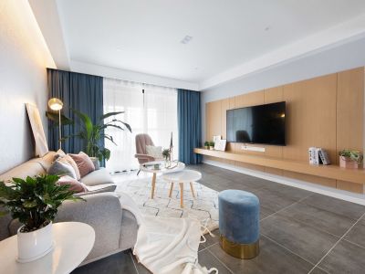 长风世纪广场130平三居室简欧风格装修案例