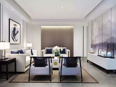 保利西江月184平四居室新中式风格装修案例