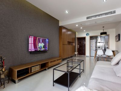 银城江畔90平现代风格三居室装修案例