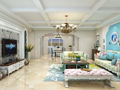 天境佳苑119平米地中海风格装修案例