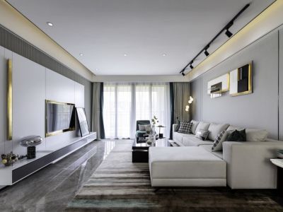 招商公园1872126㎡三居室现代风格装修案例