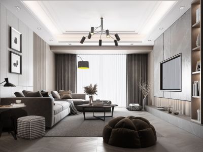 恒大港湾125㎡三居室现代风格装修案例