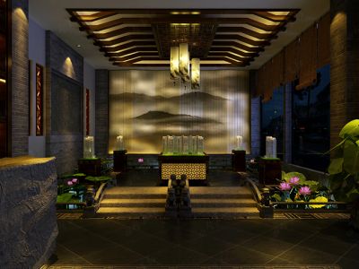 1000平茶楼会所中式风格装修案例