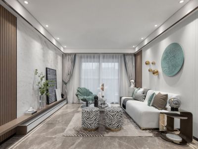 中建国熙台128平四居室现代风格装修案例