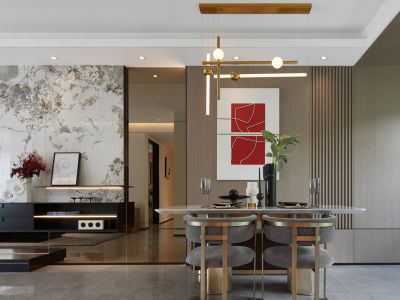 汤山颐和府127平三居室现代风格装修案例