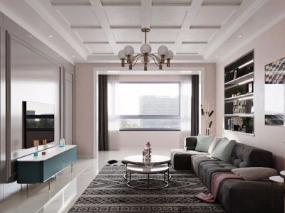 碧桂园·贵安府124平米三居室轻奢风装修设计图案例