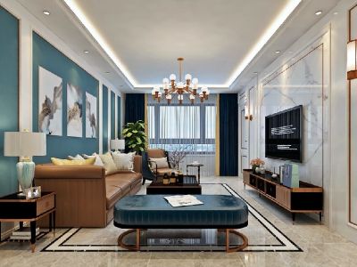 景江花园108平米简美风格装修案例