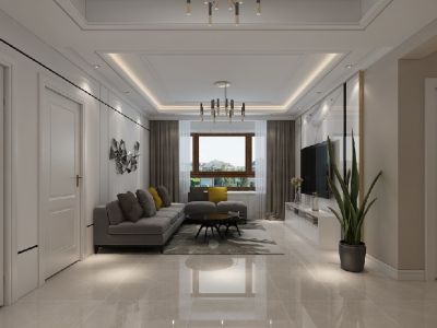 宏旺翡翠城104平米现代简约风格装修案例