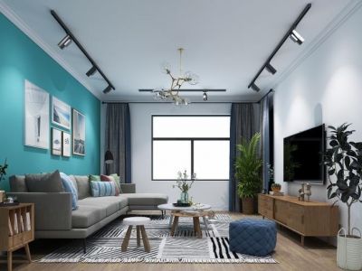 龙眼花园75平米北欧风格装饰图