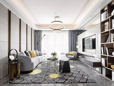 金地阅峯现代风格140平米三居室装修案例