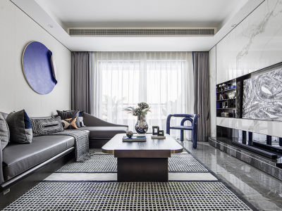 嘉实万科公园都会现代风格三居室128平米装修案例