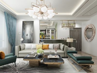 香山怡园98平米简欧风格装修案例