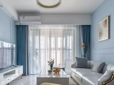 绿扬河景东城美式风格二居室107平米装修效果图案例