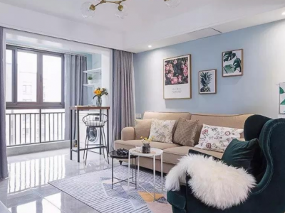 万嘉·悦湖湾114平米三居室美式风装修效果图案例