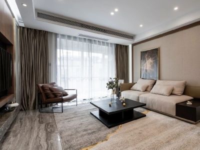 蓝城·蘭园120平现代简约三居装修案例