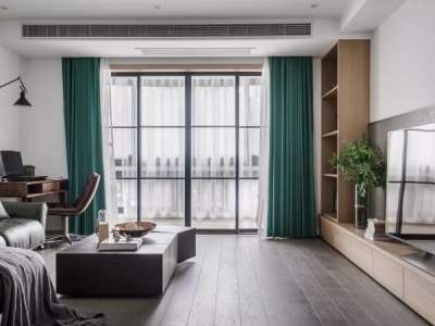 三盛·国际湾区111平米三居室混搭风装修设计图案例