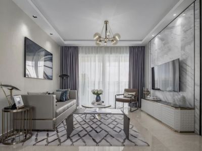 华润公园九里现代风格105平米装修案例