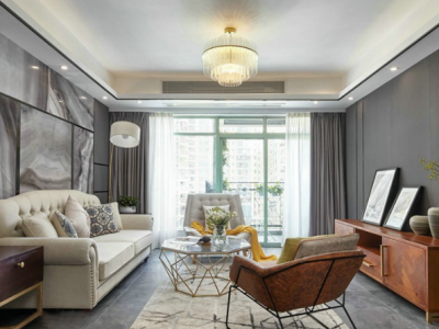 正荣悦璟台现代风格三居室128平米设计图案例