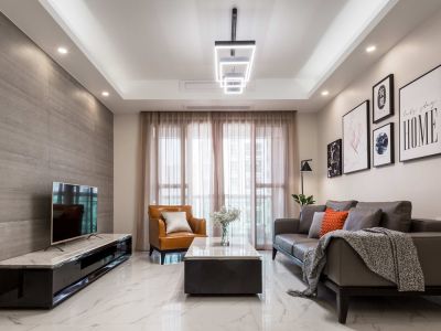 红星紫御半山102平三居室现代风格装修案例