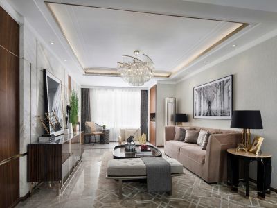 山投城尚城125平三居室简欧风格装修案例