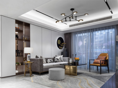 中铁卓越城现代风格三居室122平米装修案例