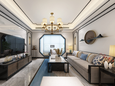 南风居106平米新中式风格装修案例