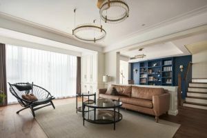 [太原九创装饰]200平别墅美式装修案例，楼梯间改成书房，洋气！