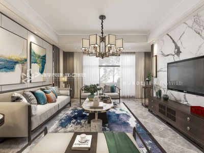 万科晨阳甲第140平新中式三室两厅装修案例