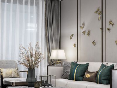 恒大御景半岛现代风格三居室133平米装修案例