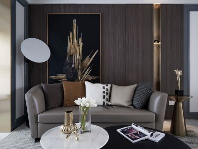 港腾·龙栖湾现代轻奢风格118平米装修案例