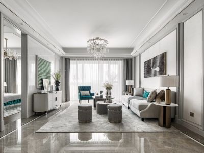 首开国风琅樾128㎡三居室现代轻奢装修案例