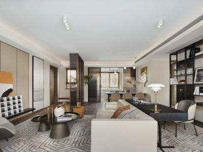 东润国际125平三居室现代风格装修案例